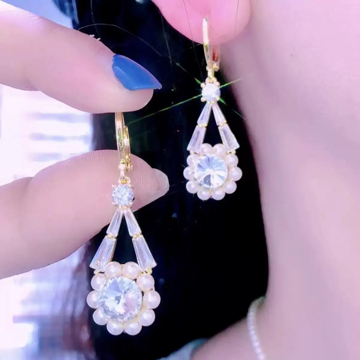 Gold Crystal Ear Cuffs