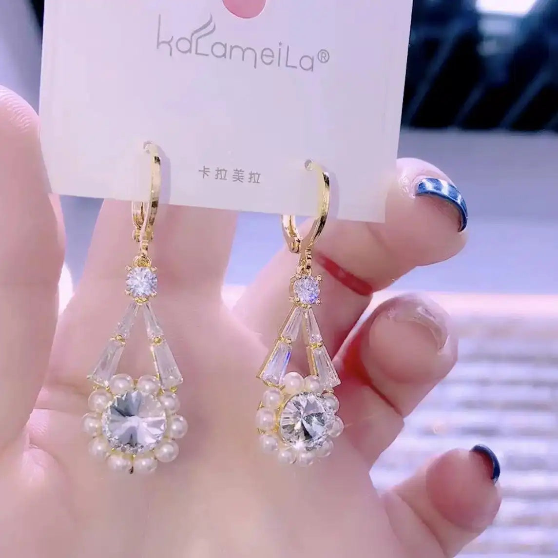 Gold Crystal Ear Cuffs