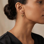 Gold Double-Heart Earrings