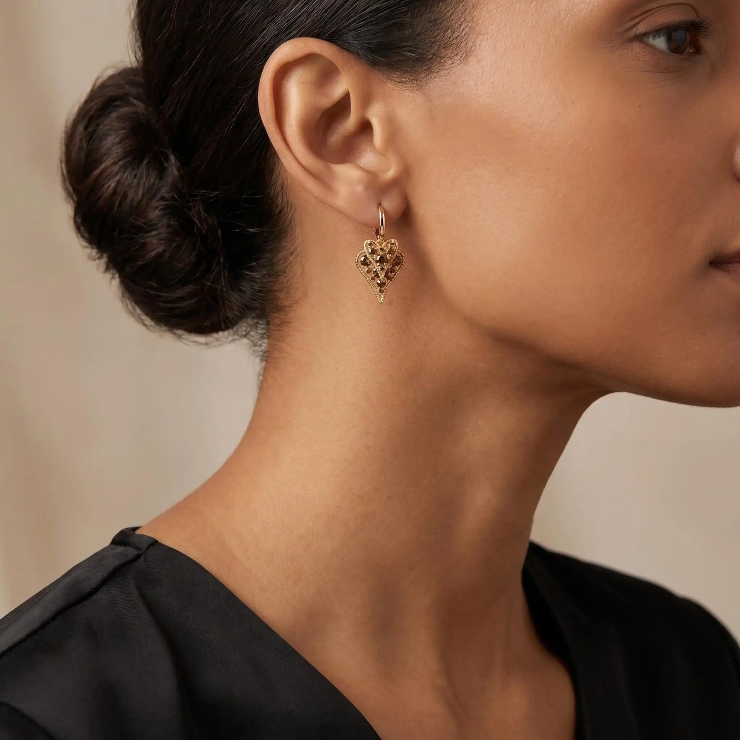 Gold Double-Heart Earrings