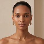 Gold Double-Heart Earrings