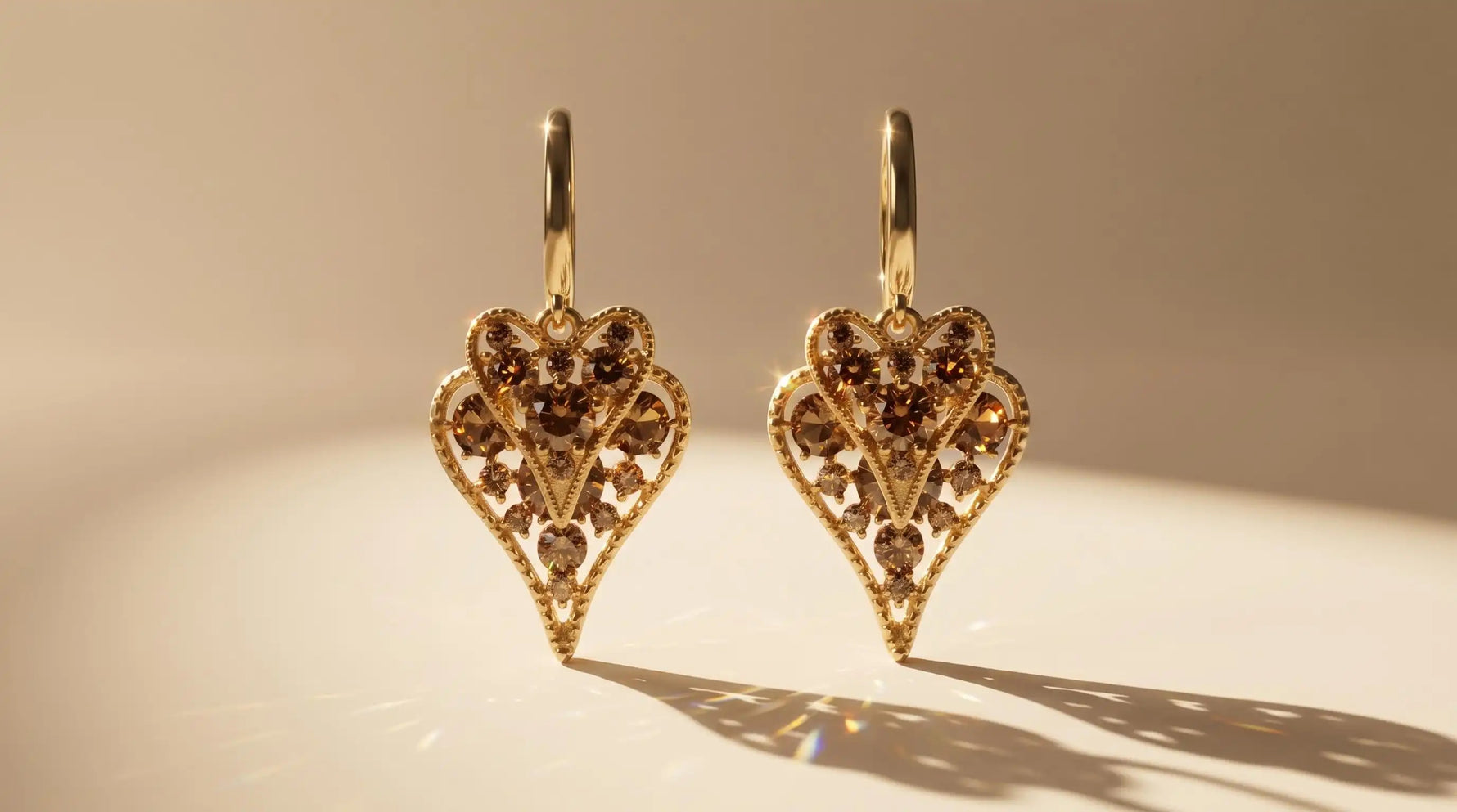Gold Double-Heart Earrings
