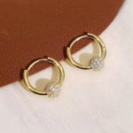 Gold Floral Crystal Hoop Earrings