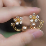Gold Floral Multi-Wear Earrings