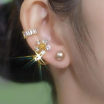 Gold Floral Multi-Wear Earrings