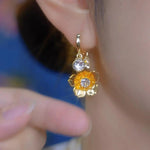Gold Flower Stud Earrings