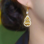 Gold Gourd Drop Earrings