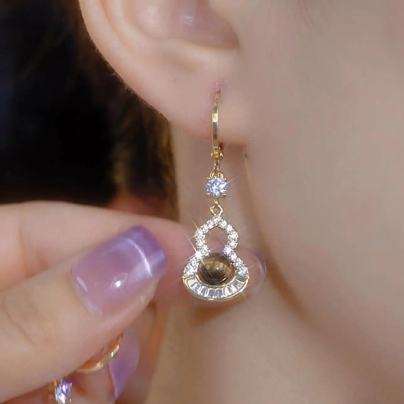 Gold Gourd Stud Earrings