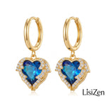 Gold- Gradient Color Contrast Crystal Earrings