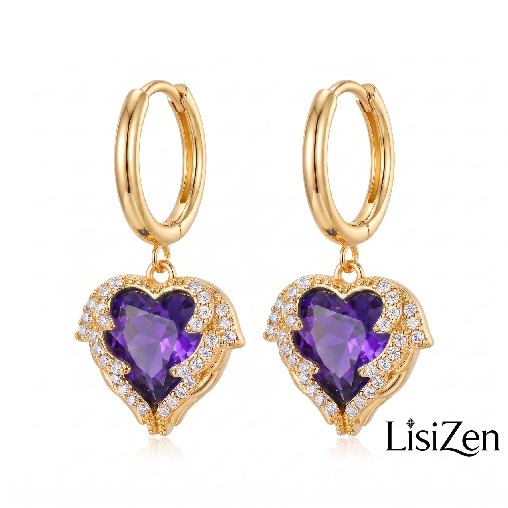 Gold- Gradient Color Contrast Crystal Earrings