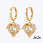 Gold- Gradient Color Contrast Crystal Earrings