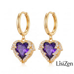Gold- Gradient Color Contrast Crystal Earrings