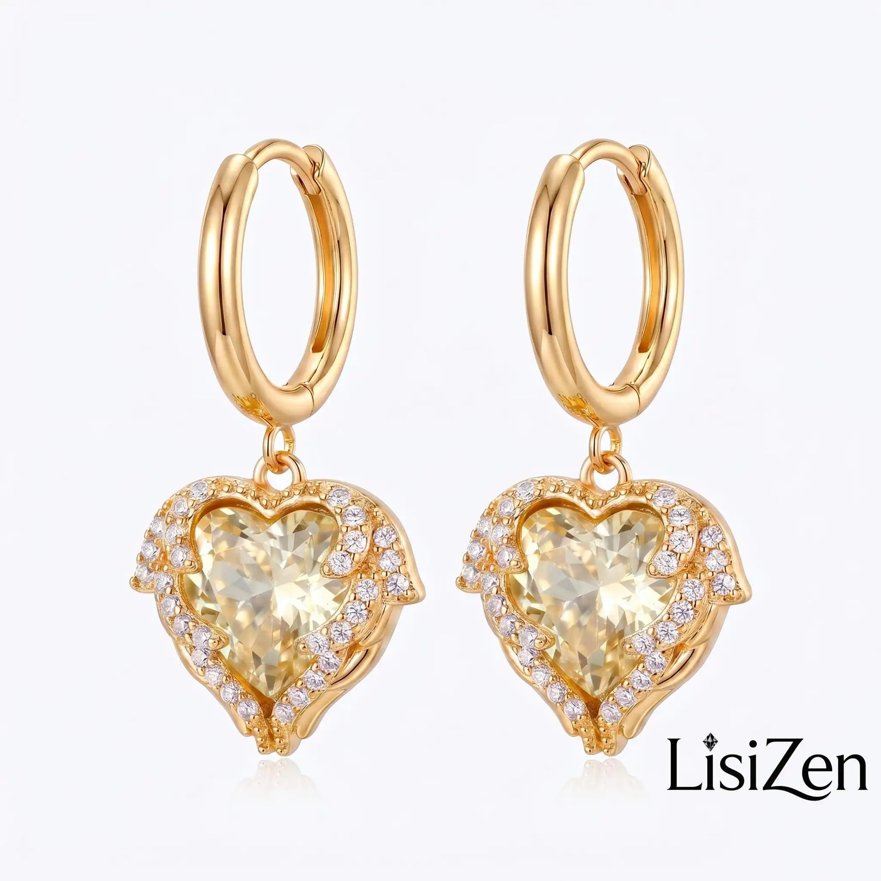 Gold- Gradient Color Contrast Crystal Earrings