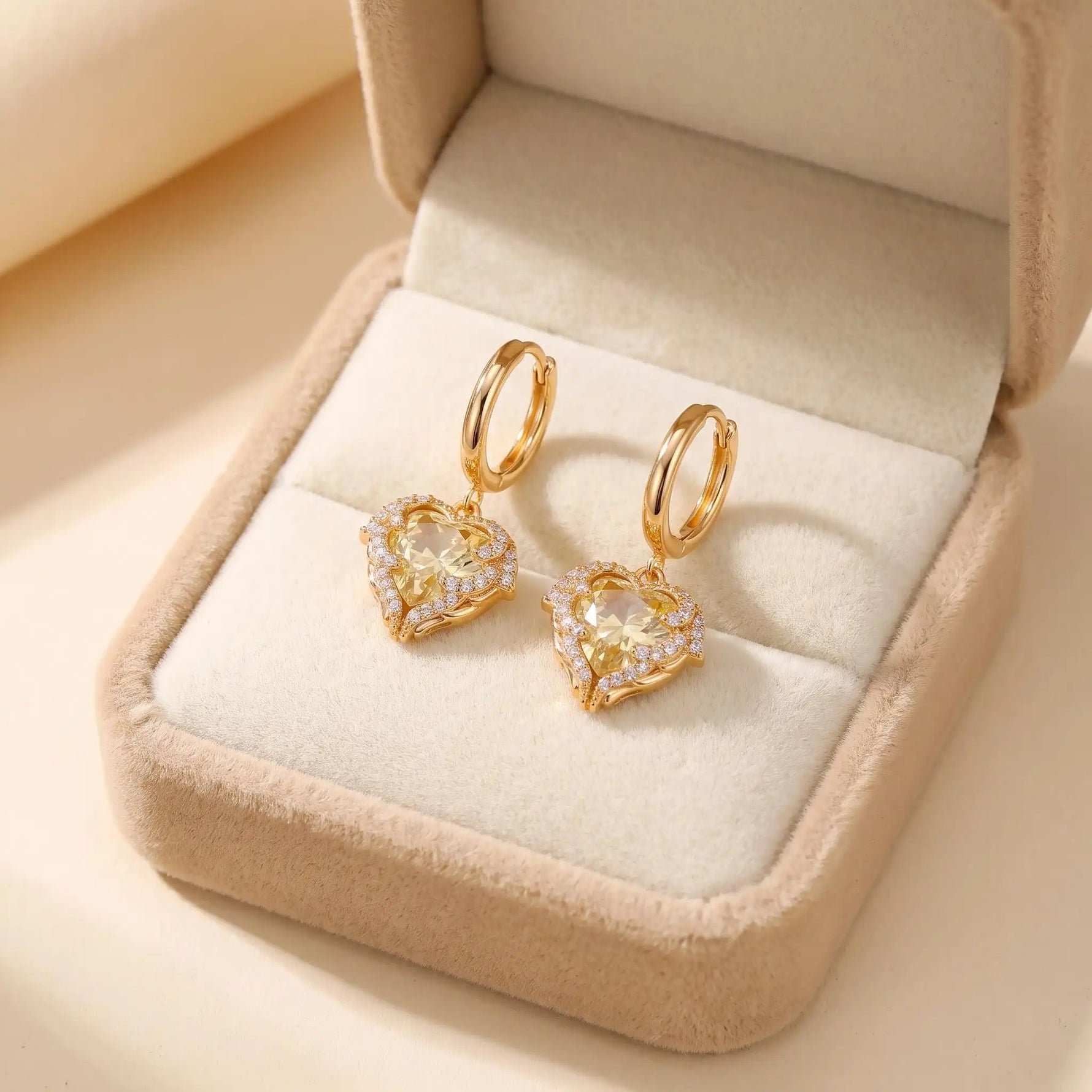 Gold- Gradient Color Contrast Crystal Earrings