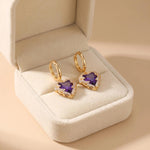 Gold- Gradient Color Contrast Crystal Earrings