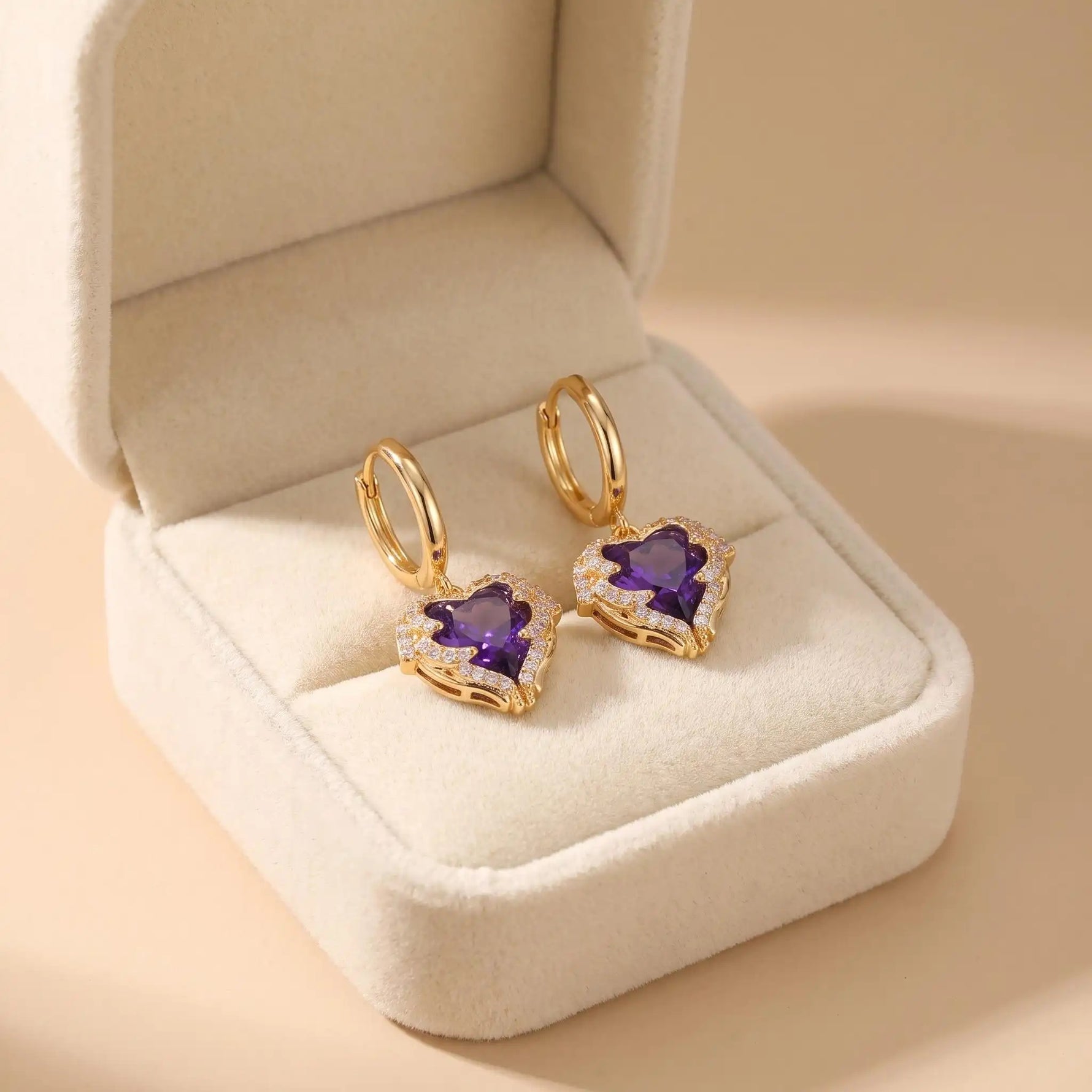 Gold- Gradient Color Contrast Crystal Earrings