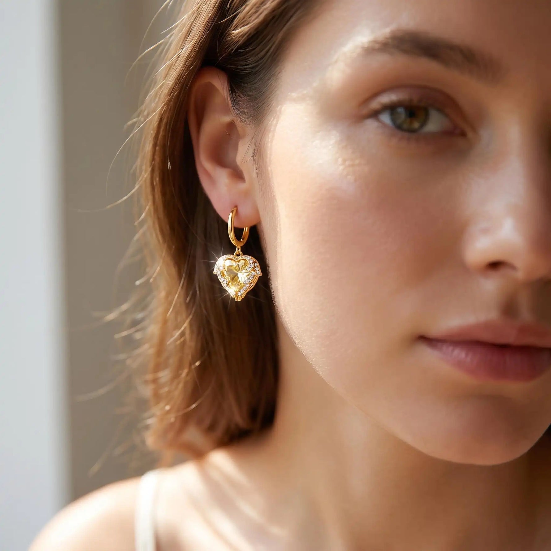 Gold- Gradient Color Contrast Crystal Earrings