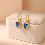 Gold- Gradient Color Contrast Crystal Earrings