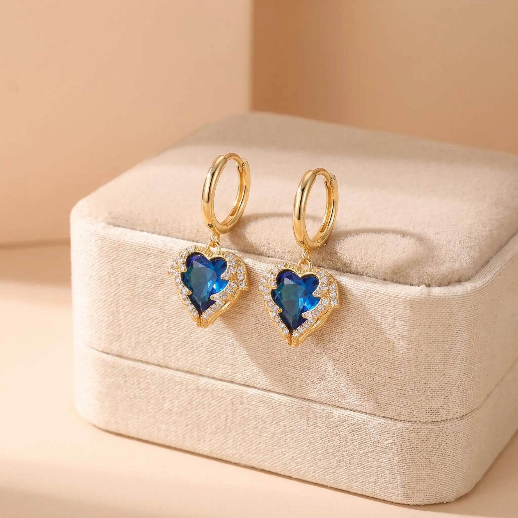 Gold- Gradient Color Contrast Crystal Earrings