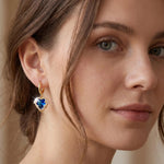 Gold- Gradient Color Contrast Crystal Earrings