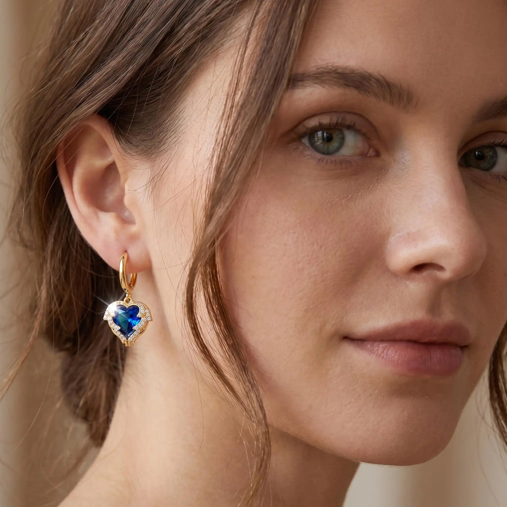 Gold- Gradient Color Contrast Crystal Earrings