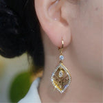 Gold Hollow Leaf Drop Earrings