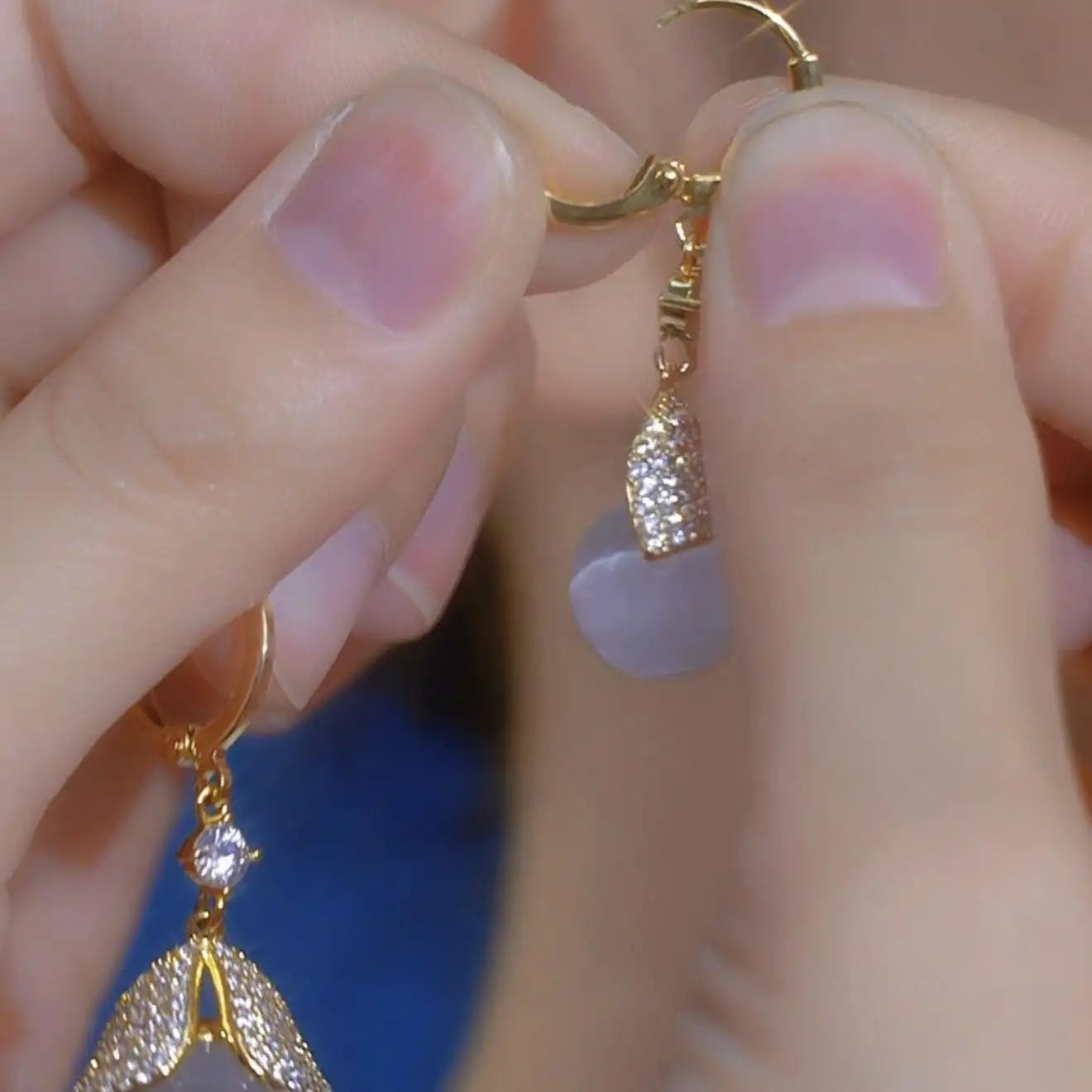 Gold- Leaf Crystal and Clear Earrings
