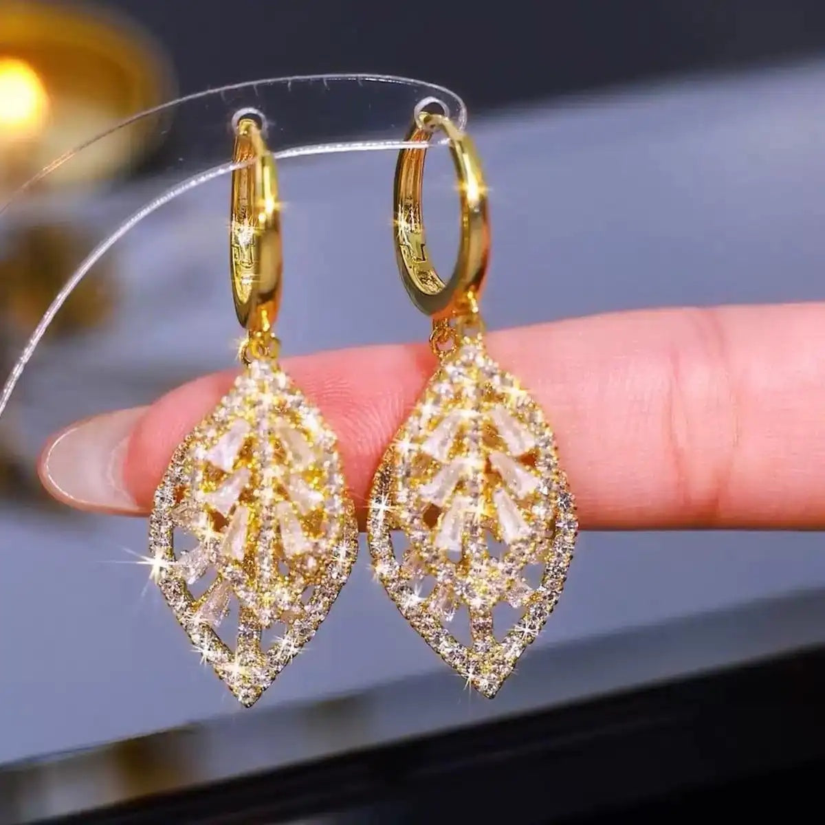 Gold- Leaf Hoop Earrings