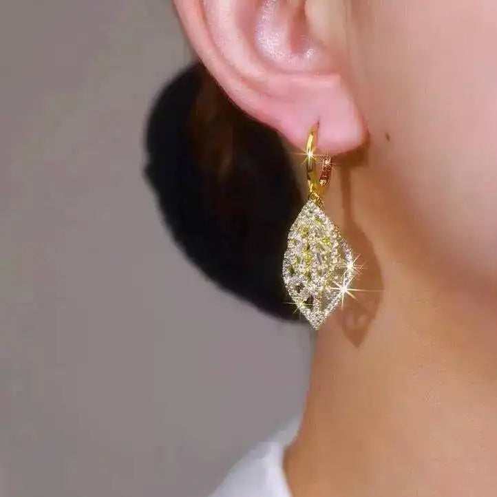 Gold- Leaf Hoop Earrings