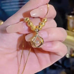 Gold Lucky Bag Pendant Necklace