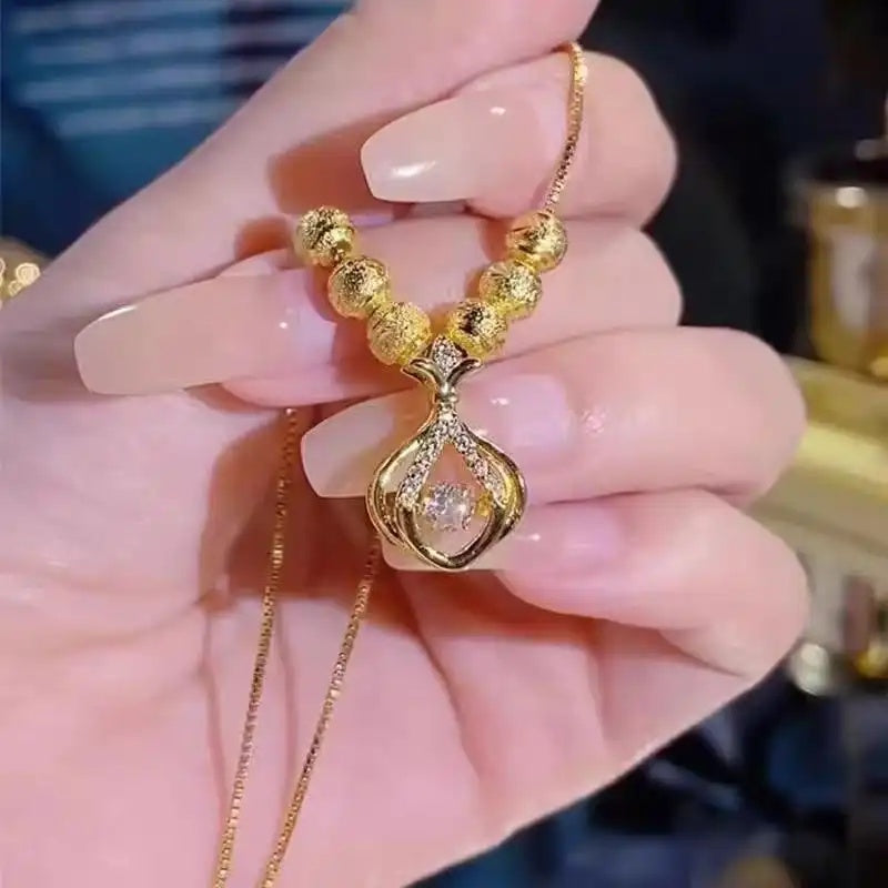 Gold Lucky Bag Pendant Necklace