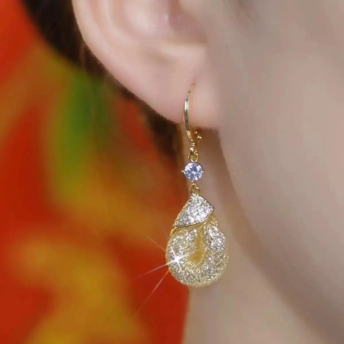 Gold Mesh Hoop Earrings
