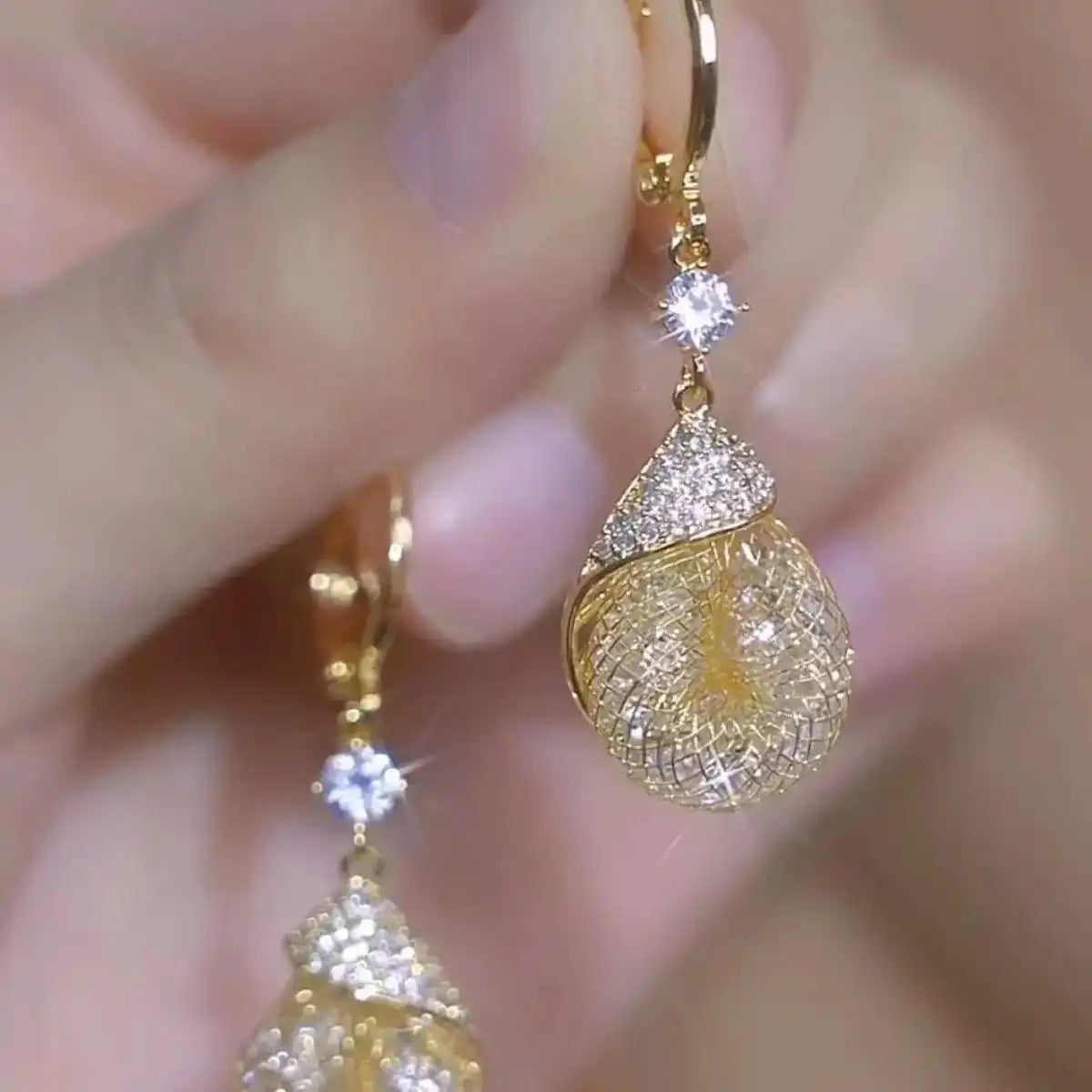 Gold Mesh Hoop Earrings