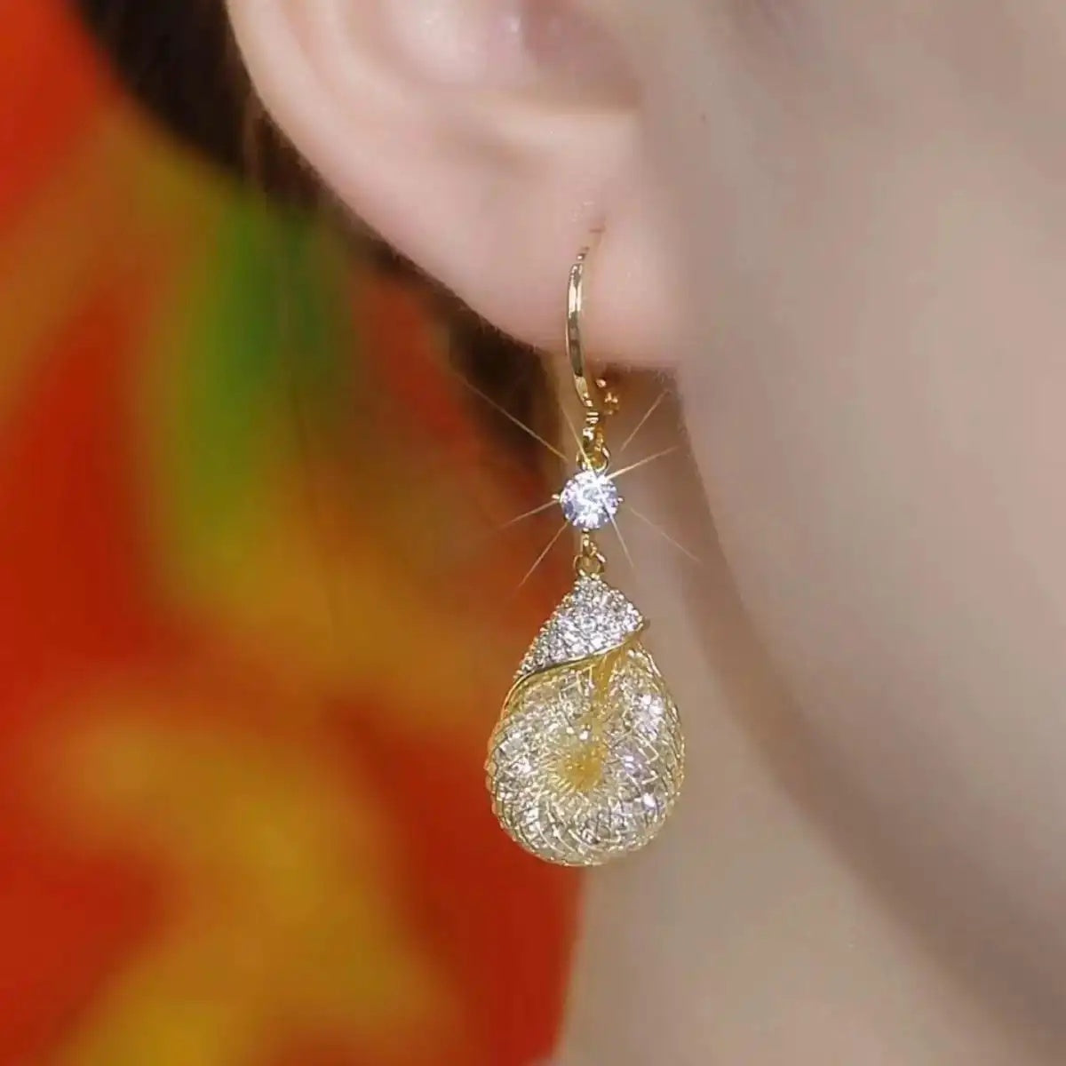Gold Mesh Hoop Earrings