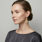 Gold Mesh Teardrop Drop Earrings
