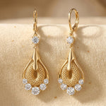 Gold Mesh Teardrop Drop Earrings