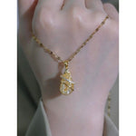 Gold- Mesh Teardrop Necklace
