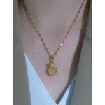 Gold- Mesh Teardrop Necklace