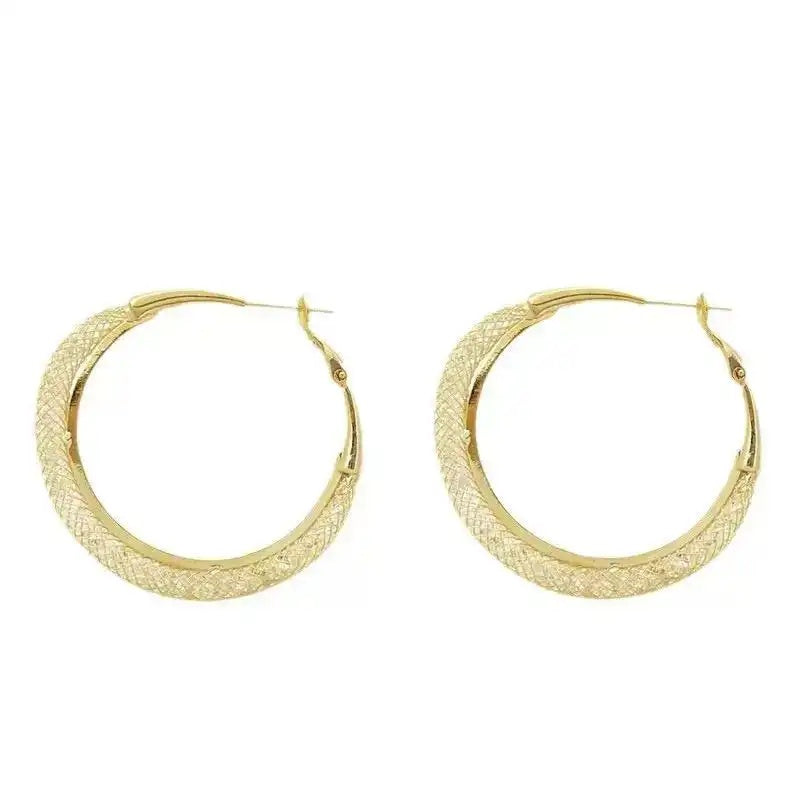 Gold Minimalist Round Hoop Earrings