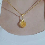 Gold Rose Coin Pendant Necklace