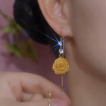 Gold Rose Earrings