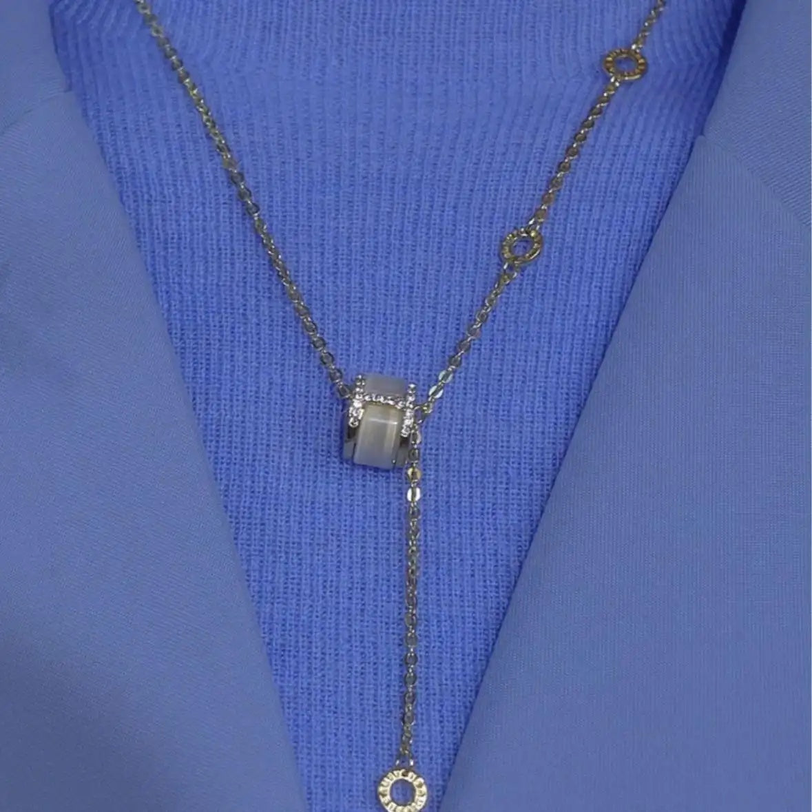 Gold Scroll Lariat Necklace