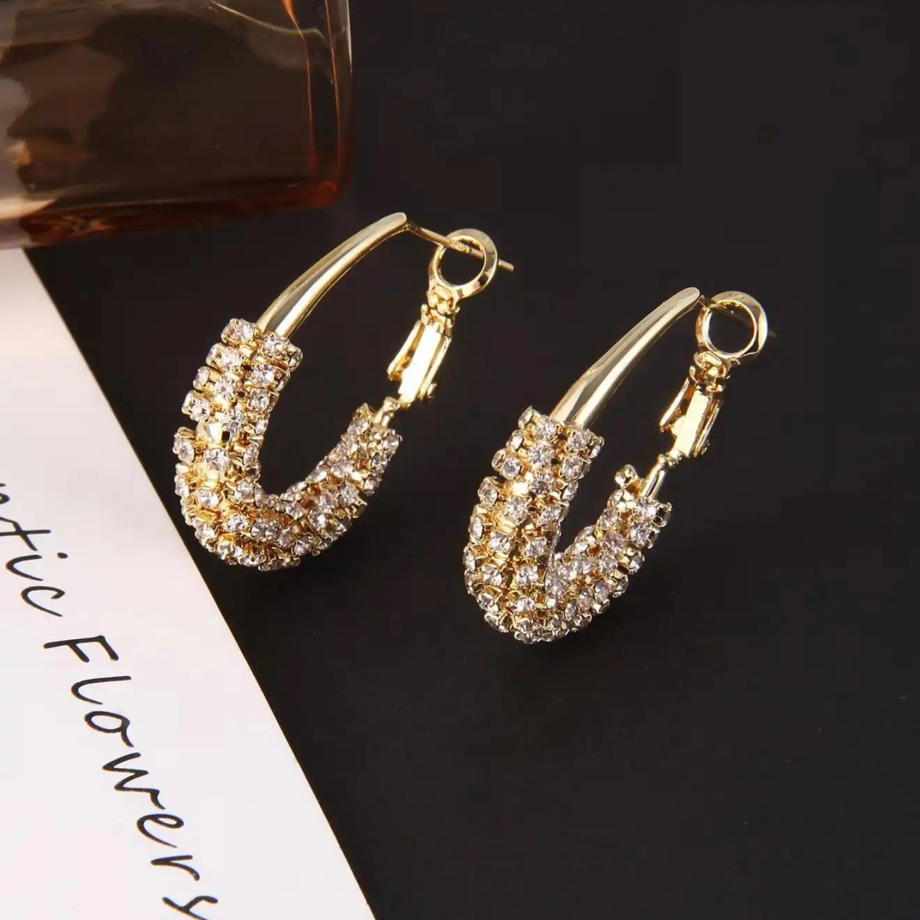 Gold Shattered Silver Circle Earrings