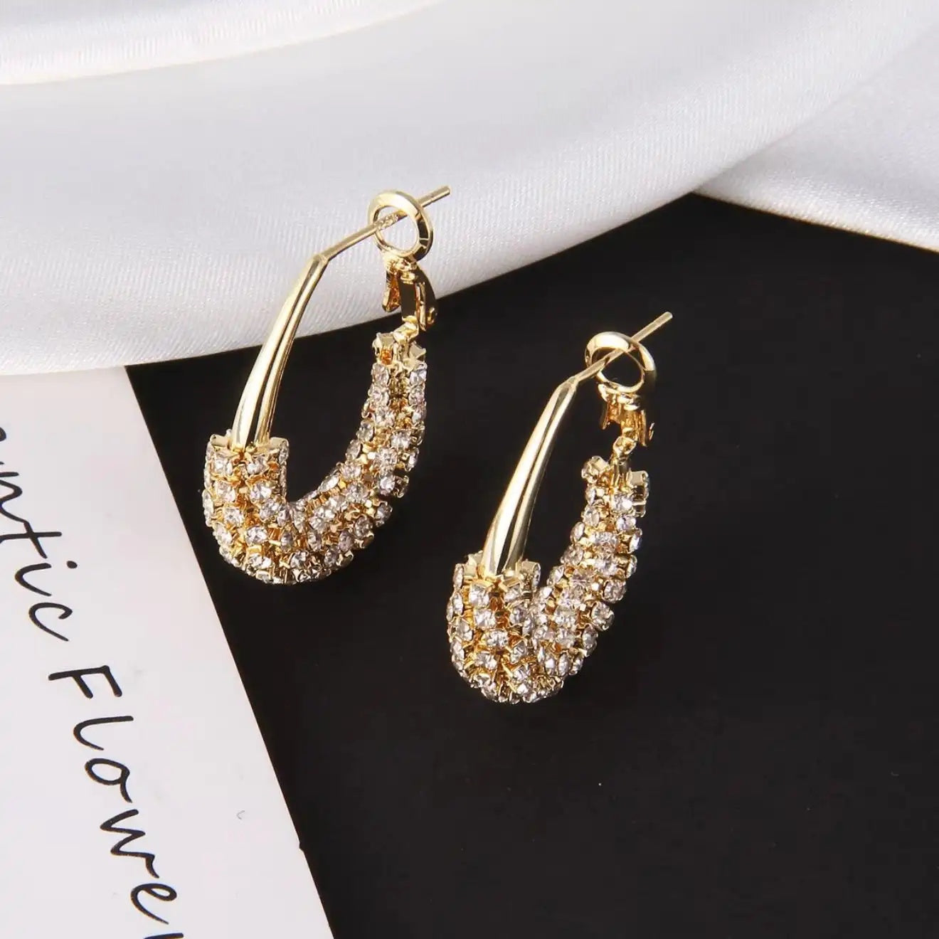 Gold Shattered Silver Circle Earrings