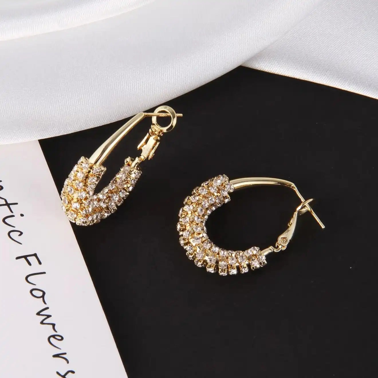 Gold Shattered Silver Circle Earrings