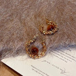 Gold Silver Fragment Maillard Whitening Earrings