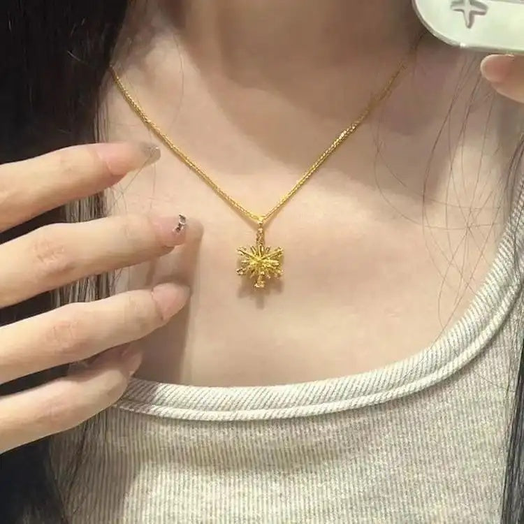 Gold Snowflake Pendant Necklace
