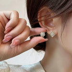 Gold Snowflake Stud Earrings