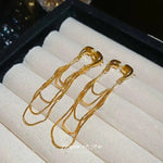 Gold Tassel Drop Earrings