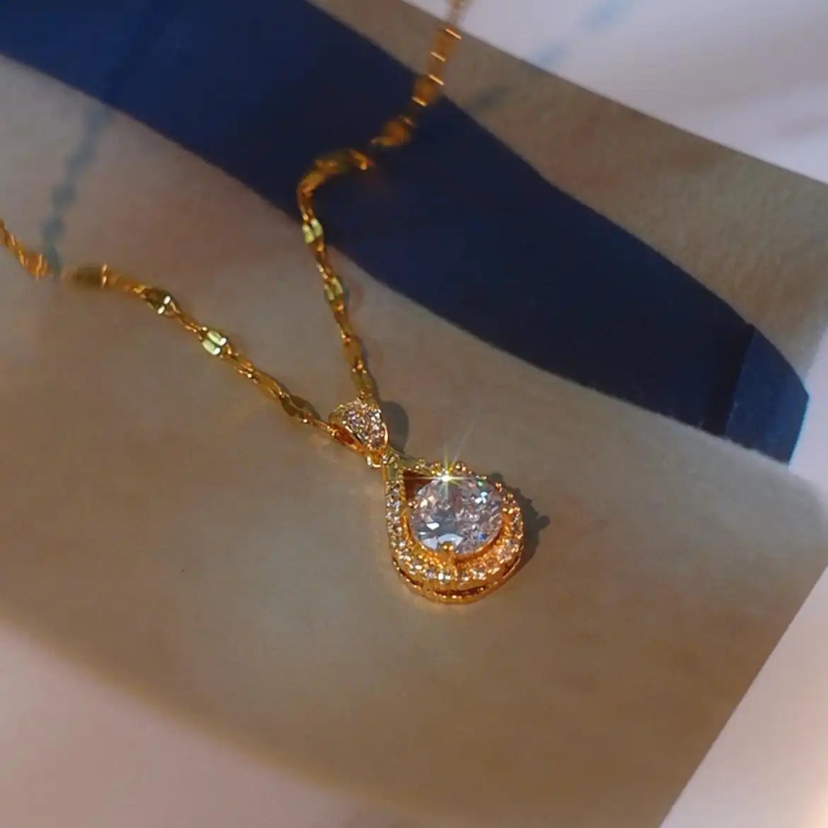 Gold Teardrop Necklace